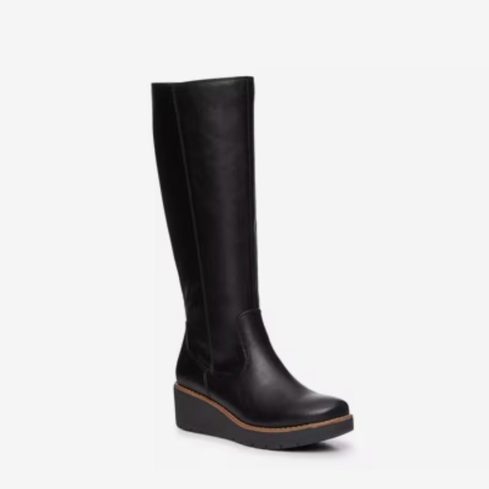 Sofft Eurosoft Comfort Knee High BlackWedge Heeled Boots 7.5